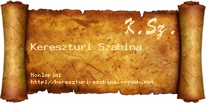 Kereszturi Szabina névjegykártya